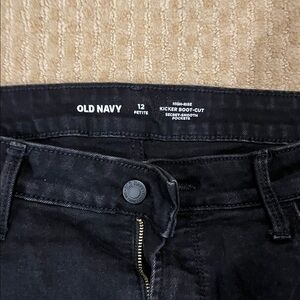 Old Navy Black High-Rise Kicker Boot Cut Jeans